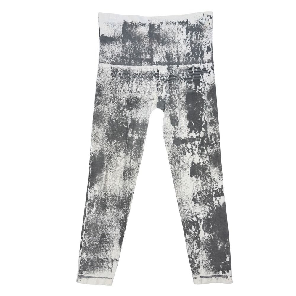 M. Rena Womens Grey White Distressed Print Seamless Leggings One Size B2370Z USA